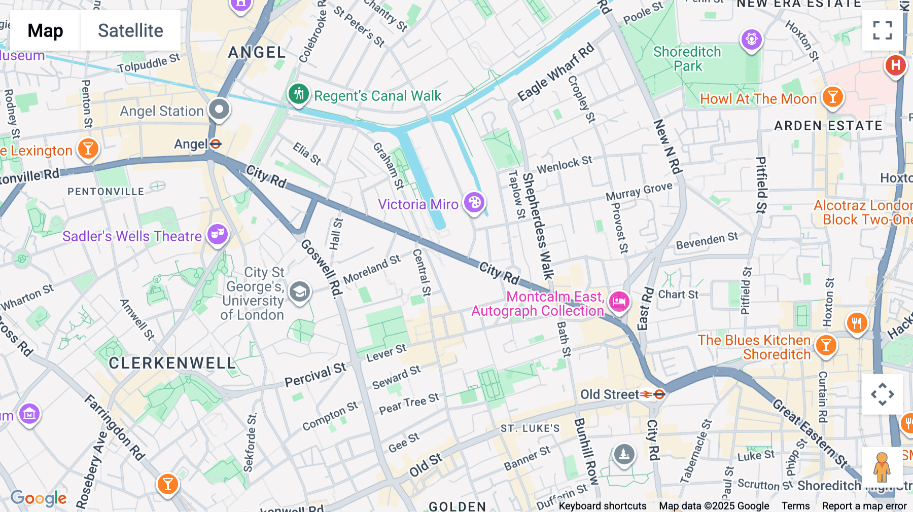 Click for interative map of Old Street, Provost & East, 145 City Road, Hoxton, London