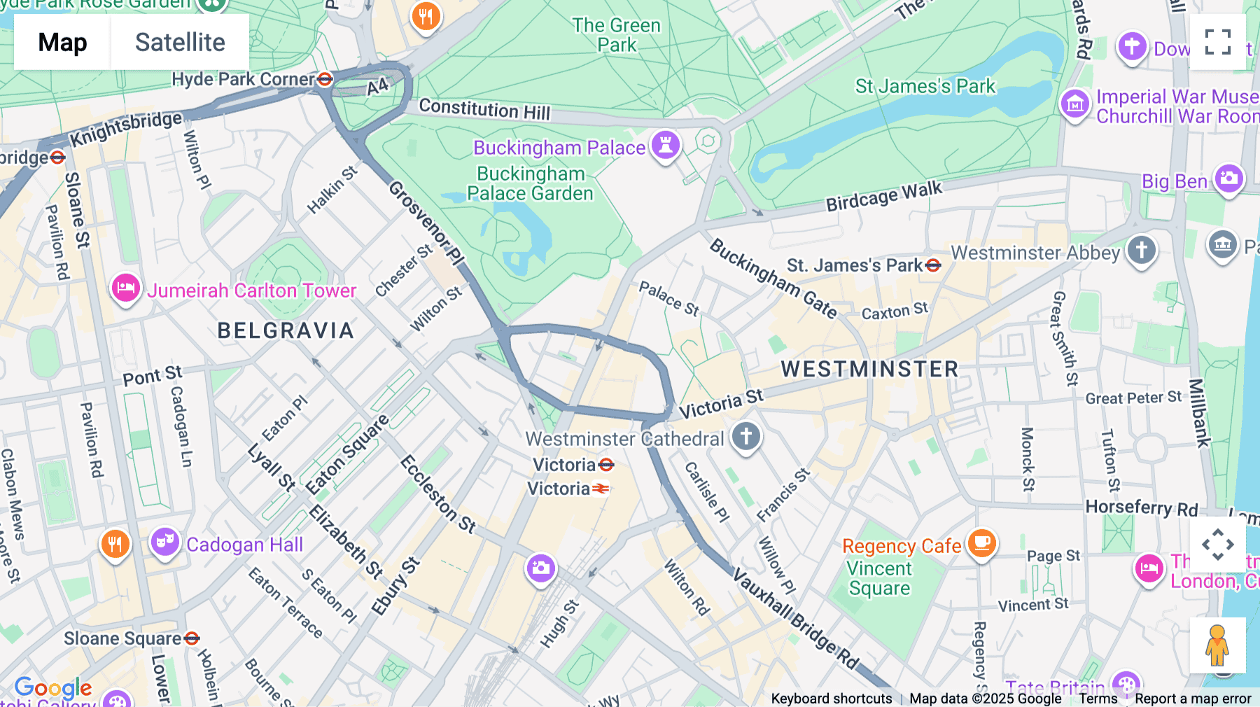 Click for interative map of Nova North, 79 Buckingham Palace Road, Victoria, London