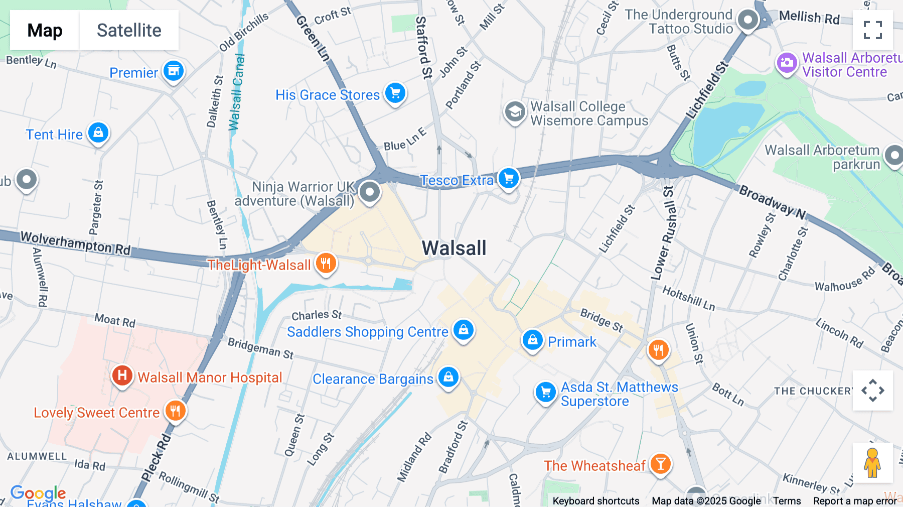 Click for interative map of Park Street, Walsall, Walsall