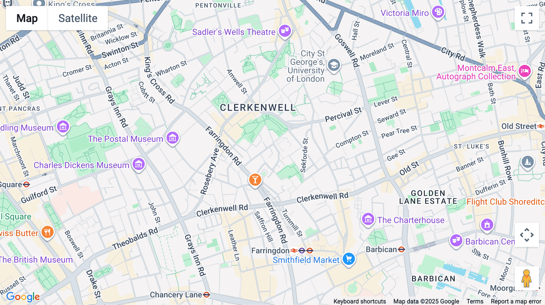 Click for interative map of Clerkenwell Workshops, 27/31 Clerkenwell Close, Farringdon, London