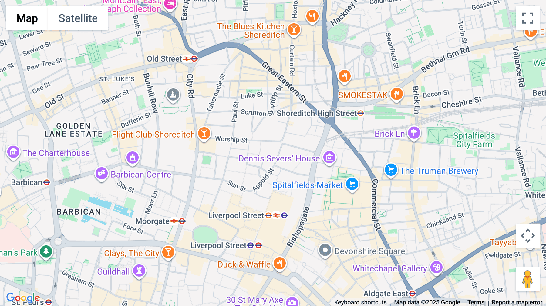 Click for interative map of 9 Appold St, London, London
