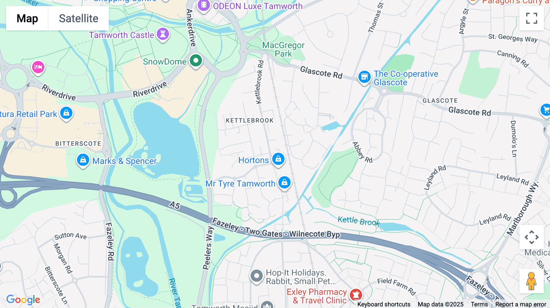 Click for interative map of Swan Park Business Centre, Kettlebrook Road, Tamworth, Tamworth