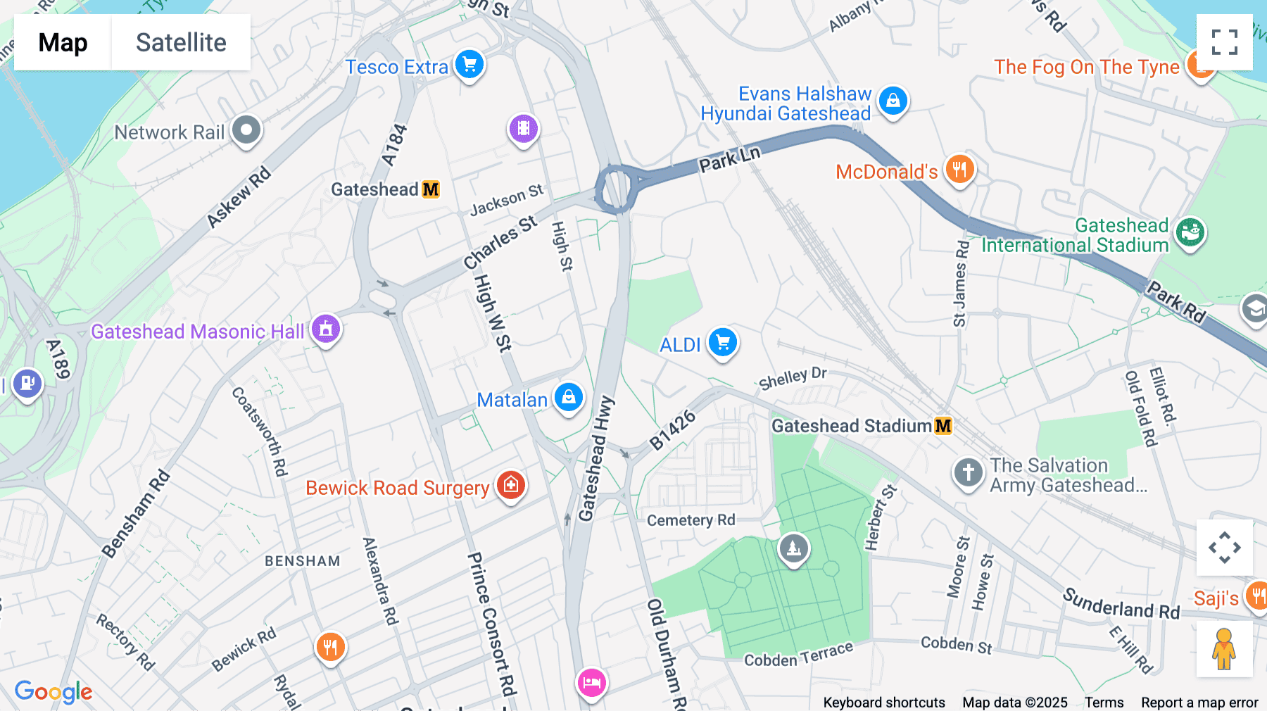 Click for interative map of Aidan House, Sunderland Road, Gateshead, Gateshead