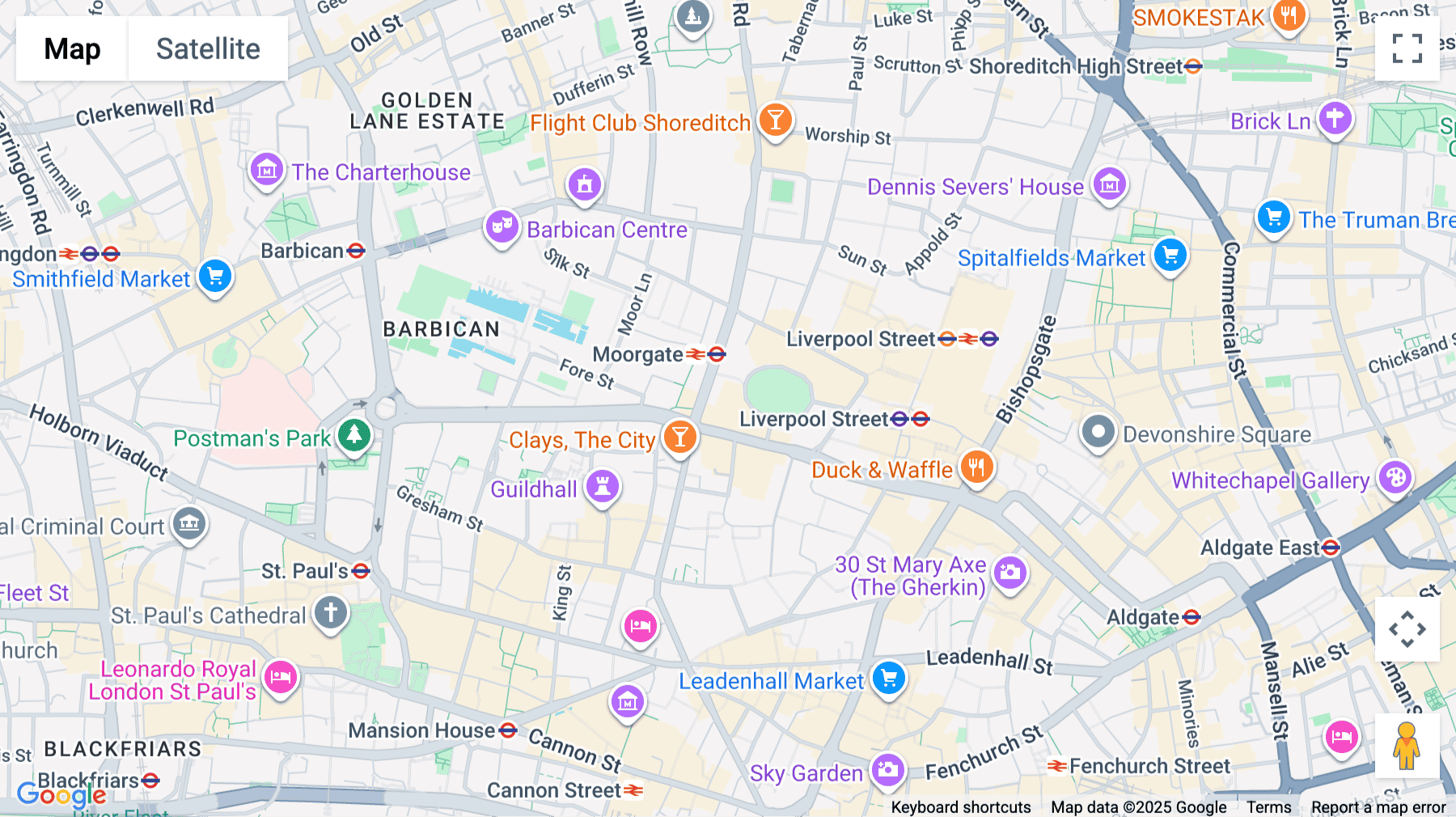 Click for interative map of Salisbury House, Finsbury Circus, London, London