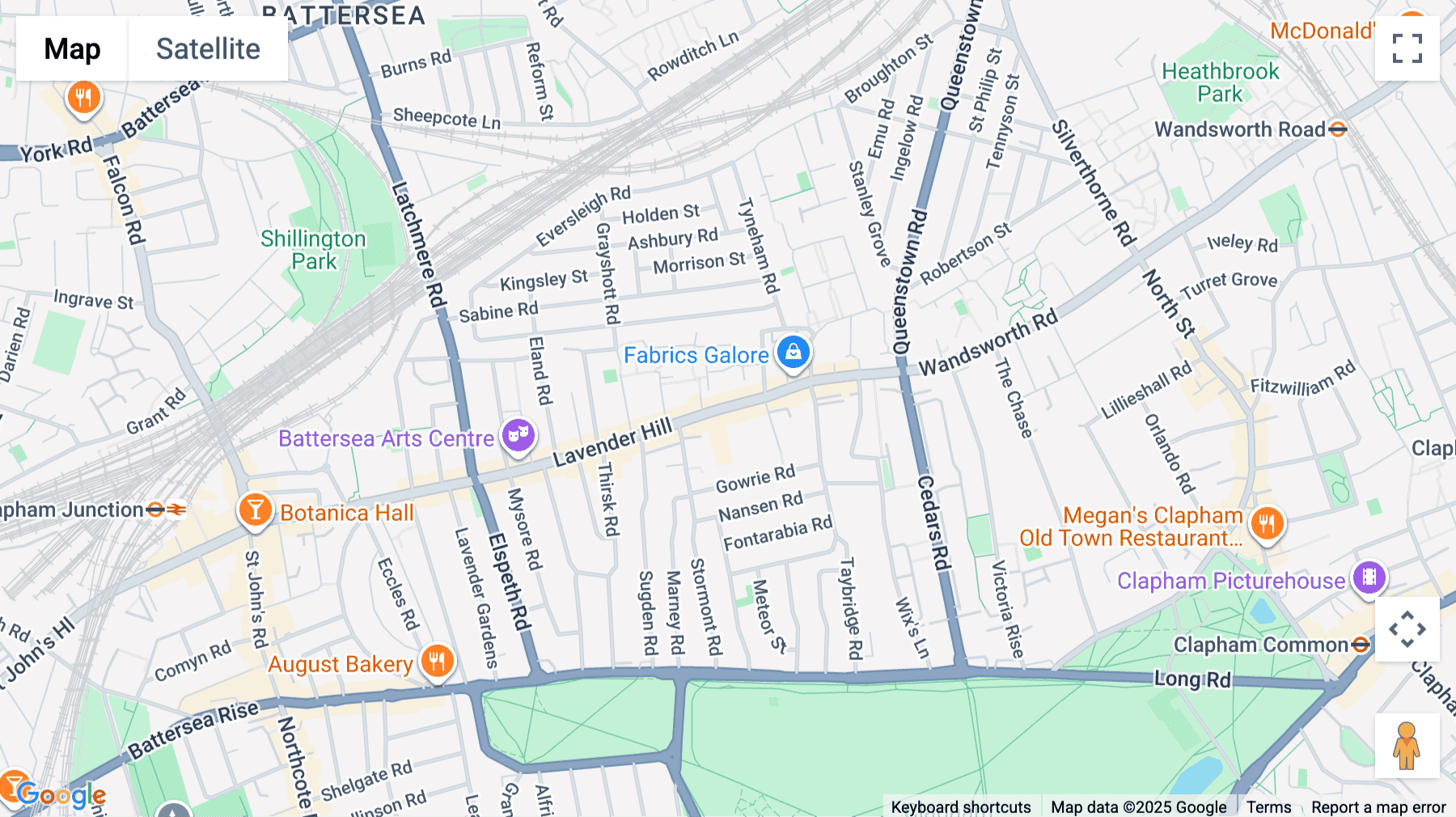 Click for interative map of 83 Lavender Hill, Clapham Junction, London, London
