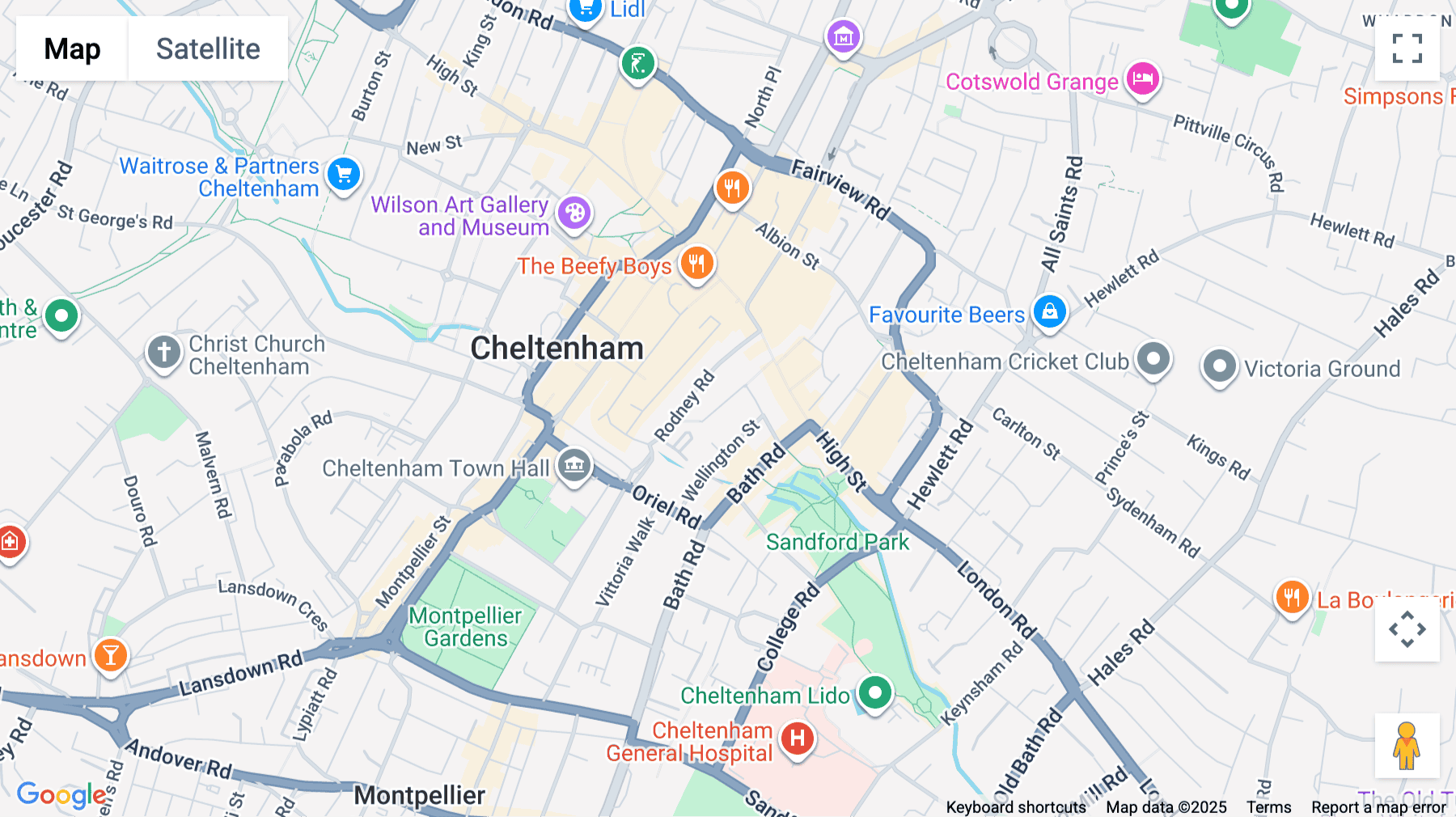 Click for interative map of 29 Cambray Place, Cheltenham, Gloucestershire, Cheltenham