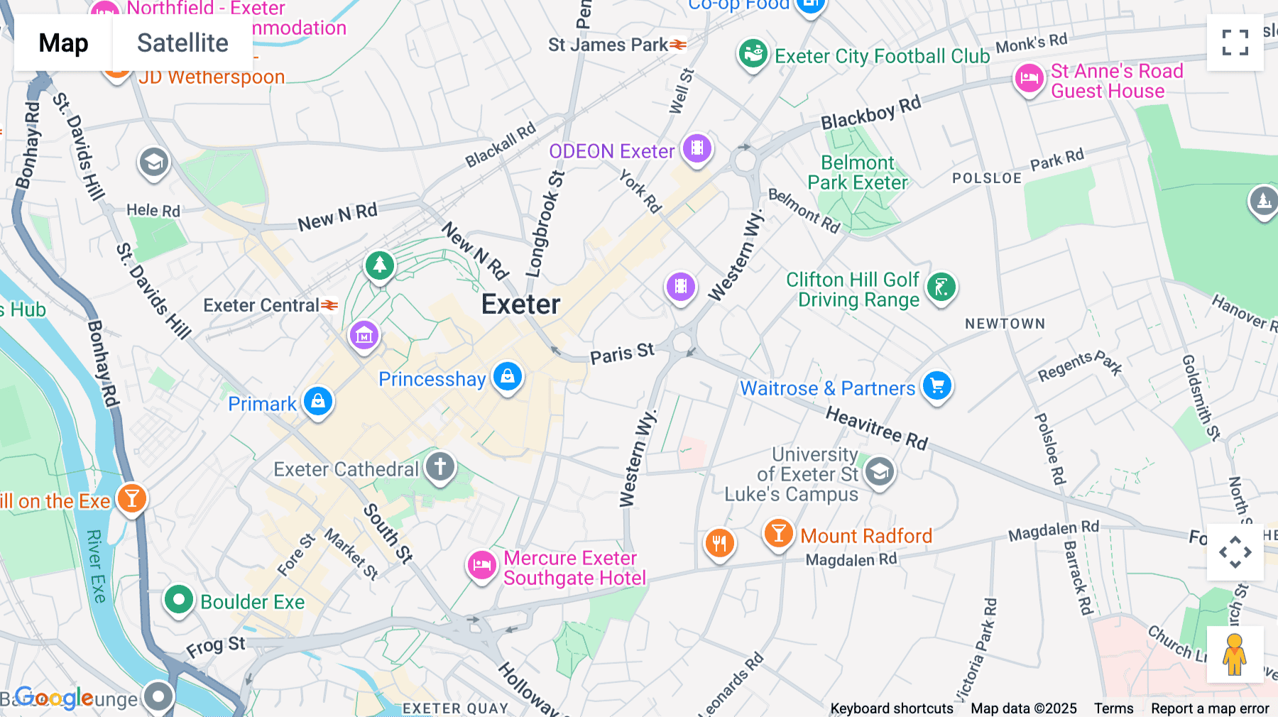 Click for interative map of 72 Paris Street, Exeter, Devon, Exeter