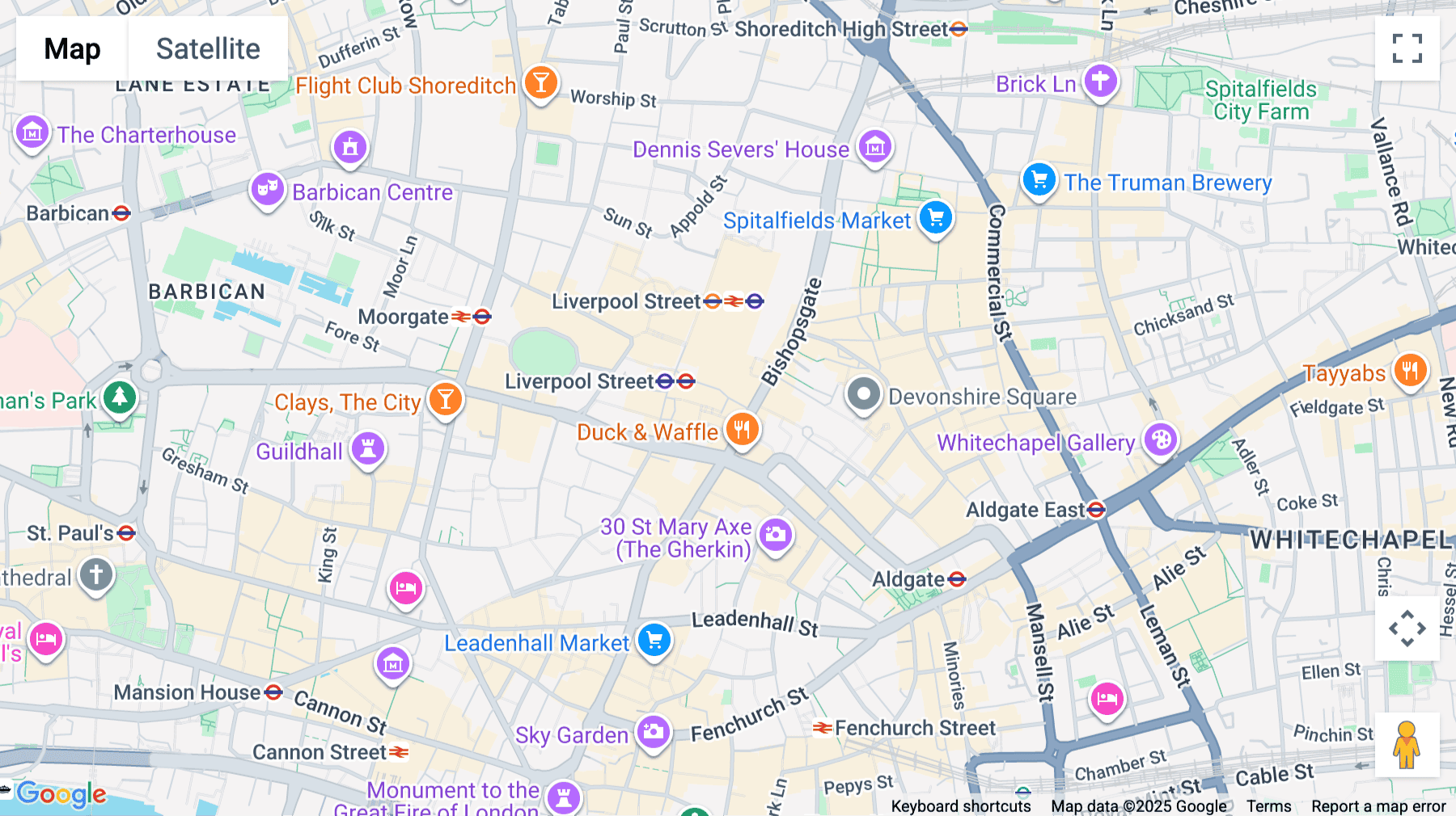Click for interative map of 34-37 Liverpool Street, London, London