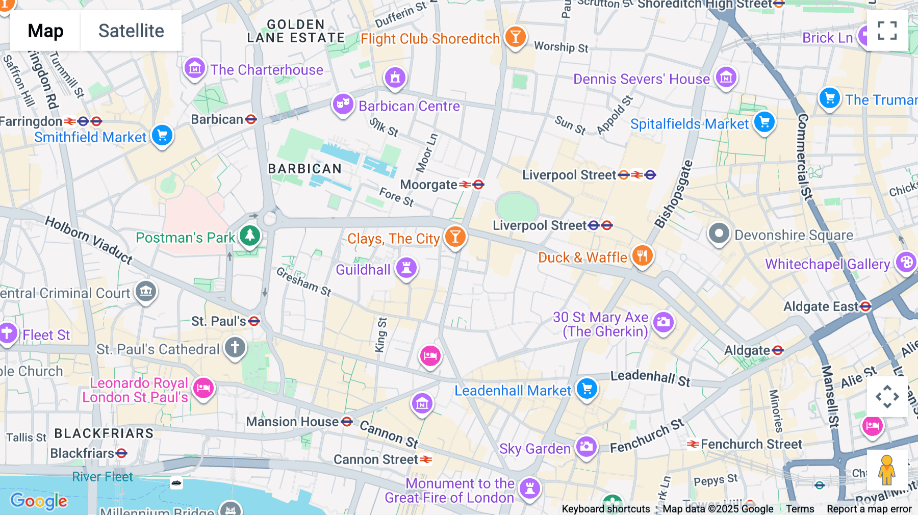 Click for interative map of 30 Moorgate, London, London