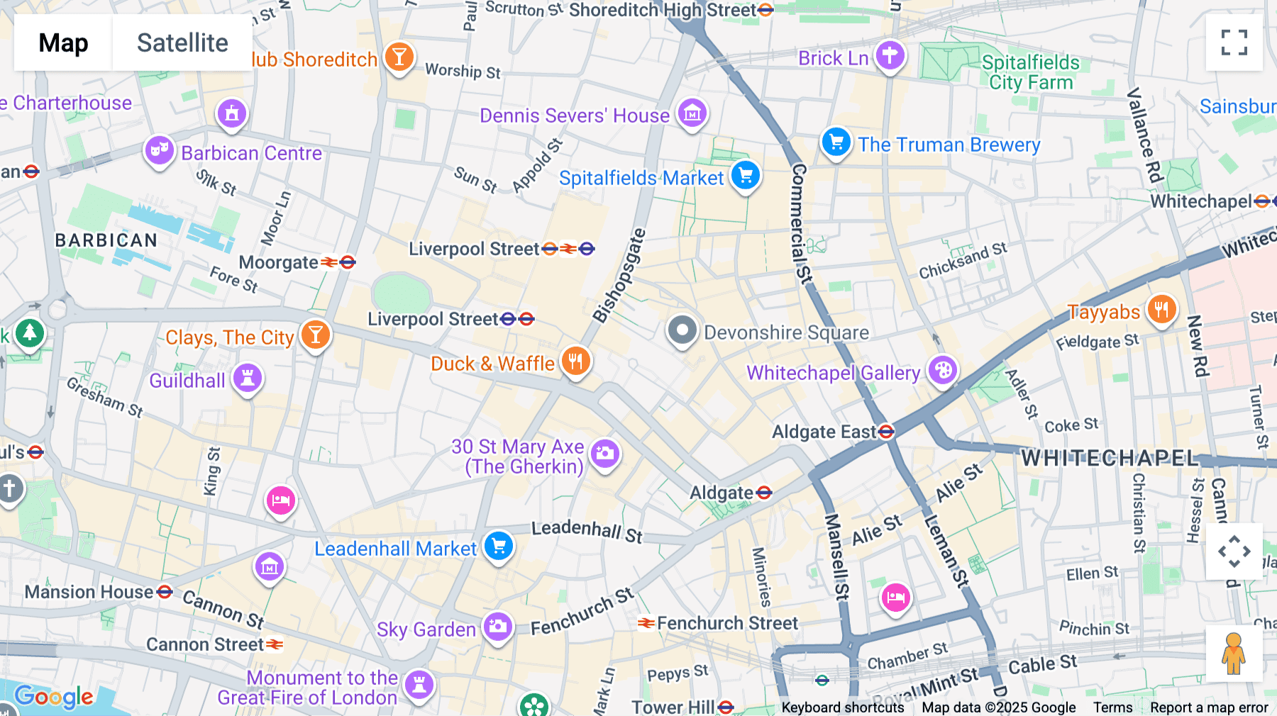 Click for interative map of 8 Devonshire Square, London, London