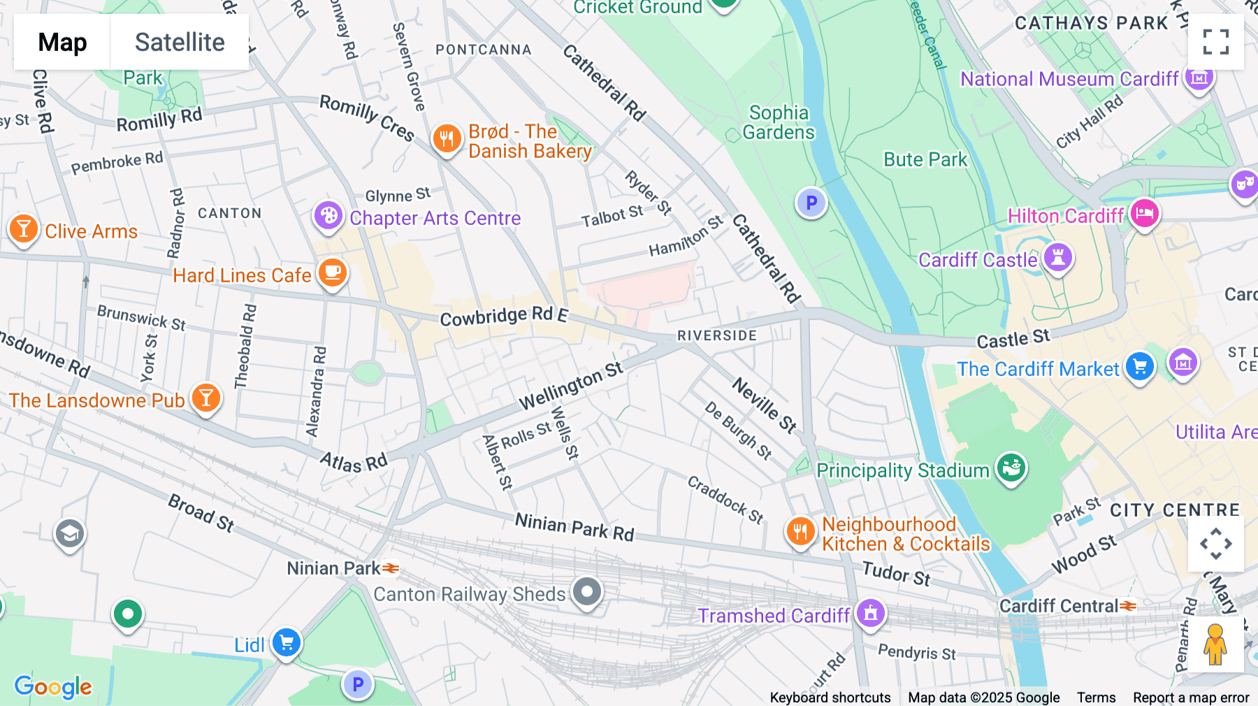 Click for interative map of Wellington House, Wellington Street, Cardiff, Cardiff