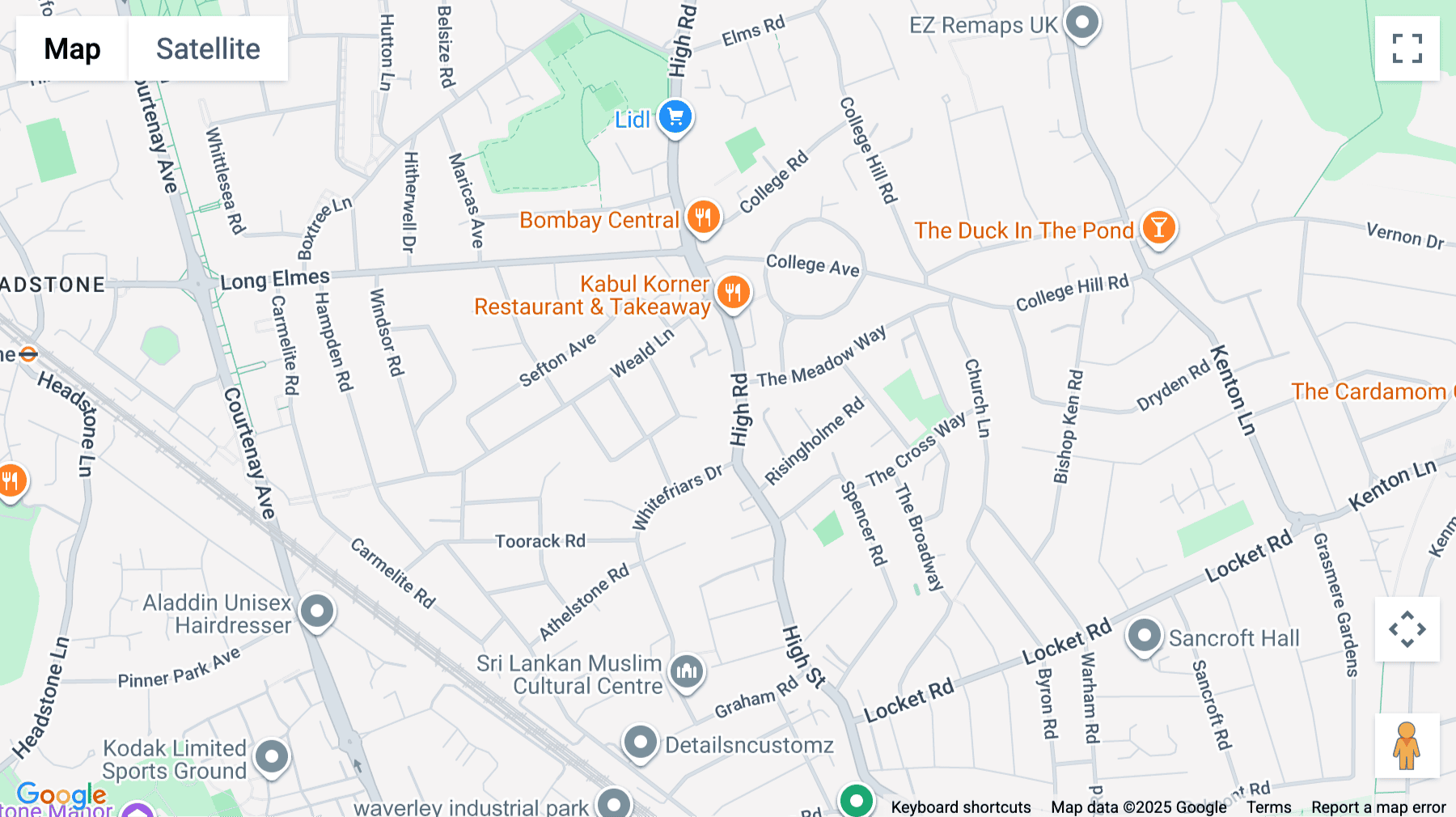 Click for interative map of 221-227 High Road, Harrow, Harrow