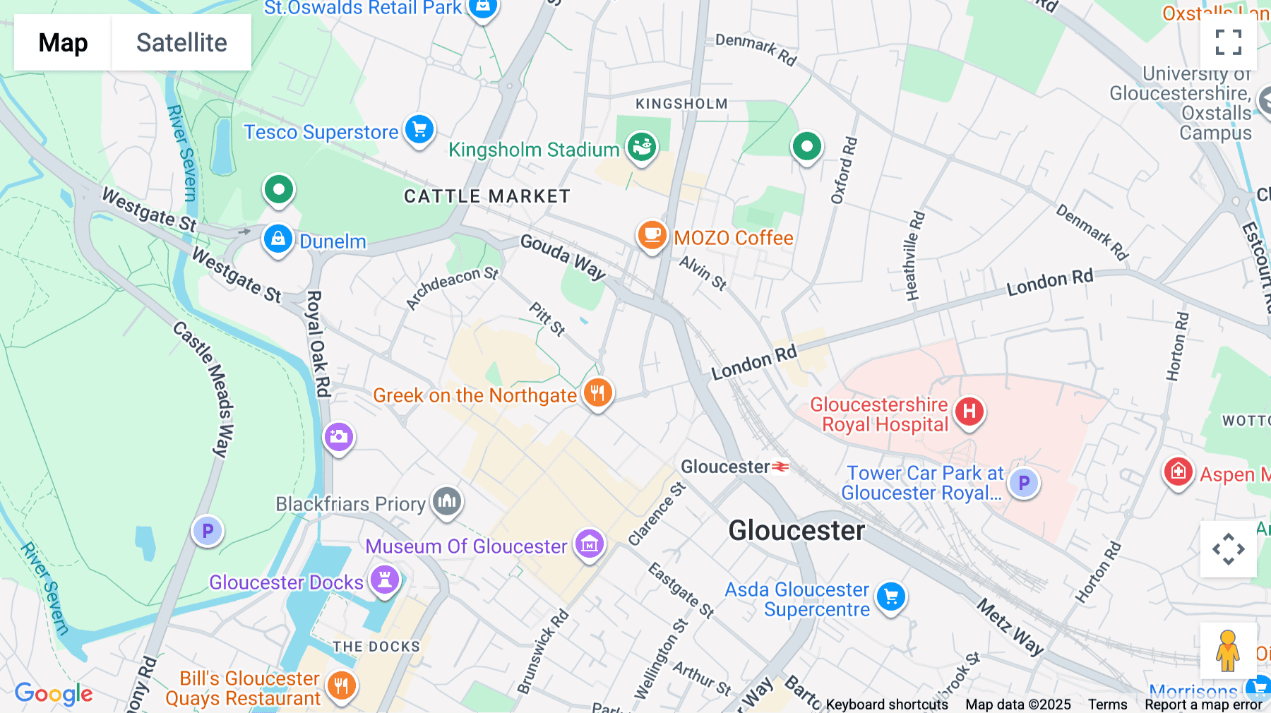 Click for interative map of 31 Worcester Street, Gloucester, Gloucester