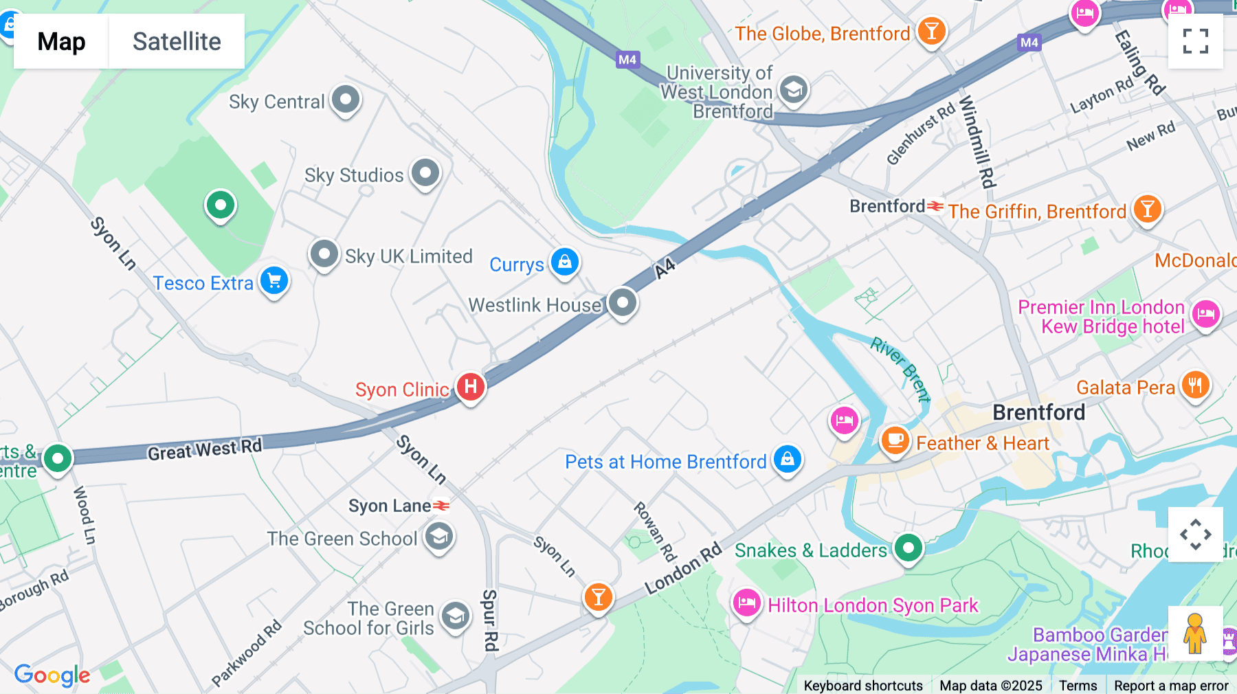 Click for interative map of Westlink house, 981 Great West Road, Brentford, Brentford