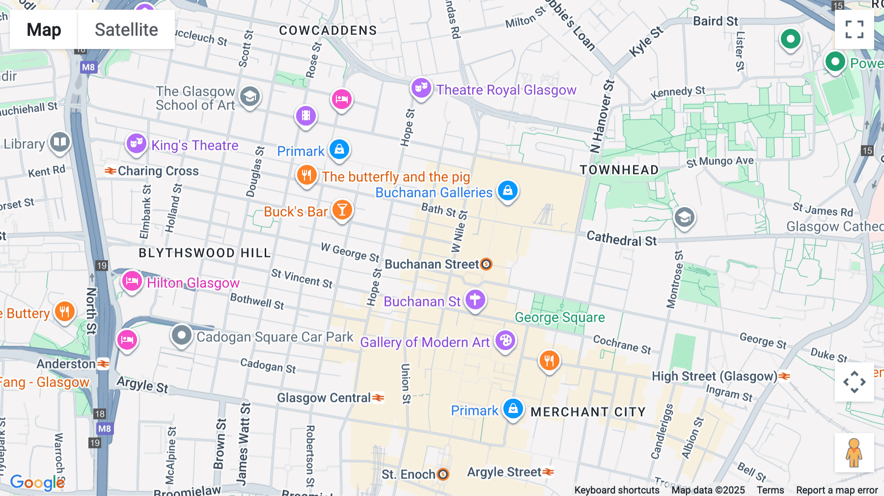 Click for interative map of 1 West Regent Street, Glasgow, Glasgow