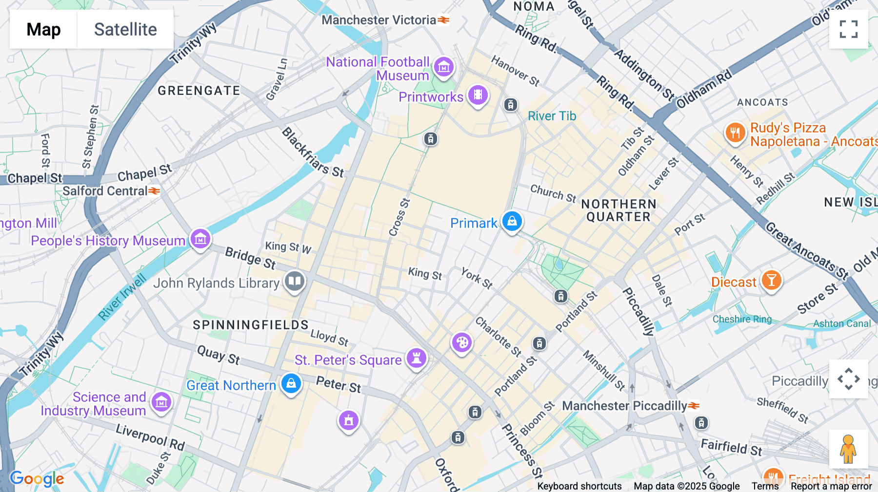 Click for interative map of Core, Brown Street, Manchester, Manchester