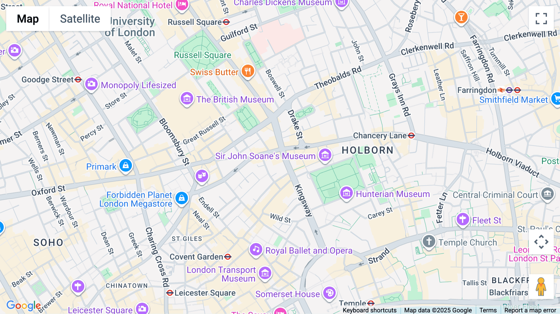 Click for interative map of Aviation House, 125 Kingsway, London