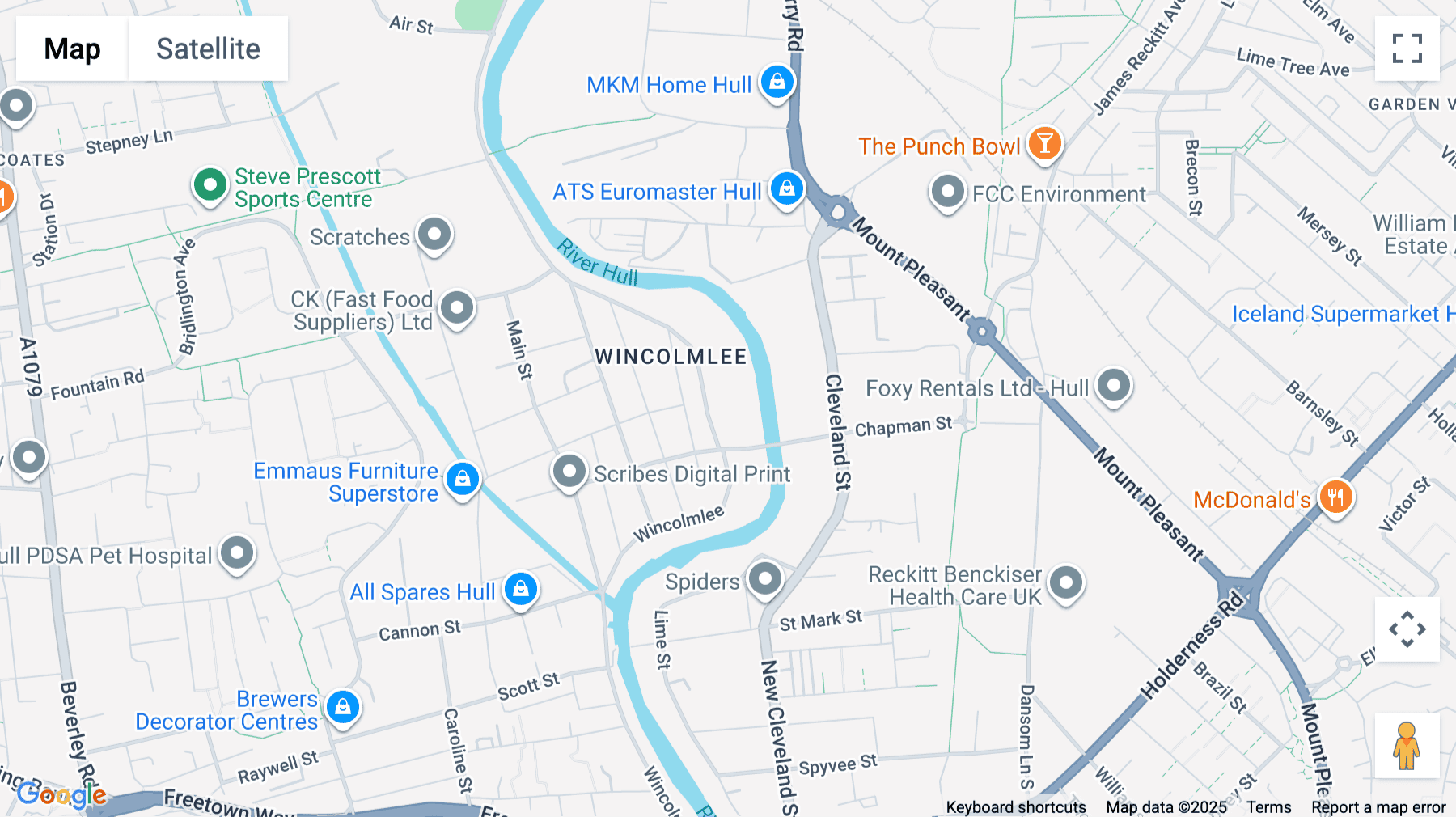 Click for interative map of Microfirms Centre, 266-290 Wincolmlee, Hull
