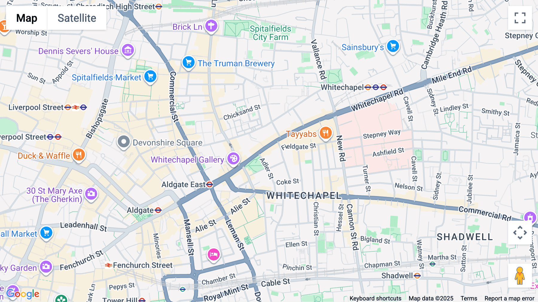Click for interative map of 20-30 Whitechapel Road, London, London
