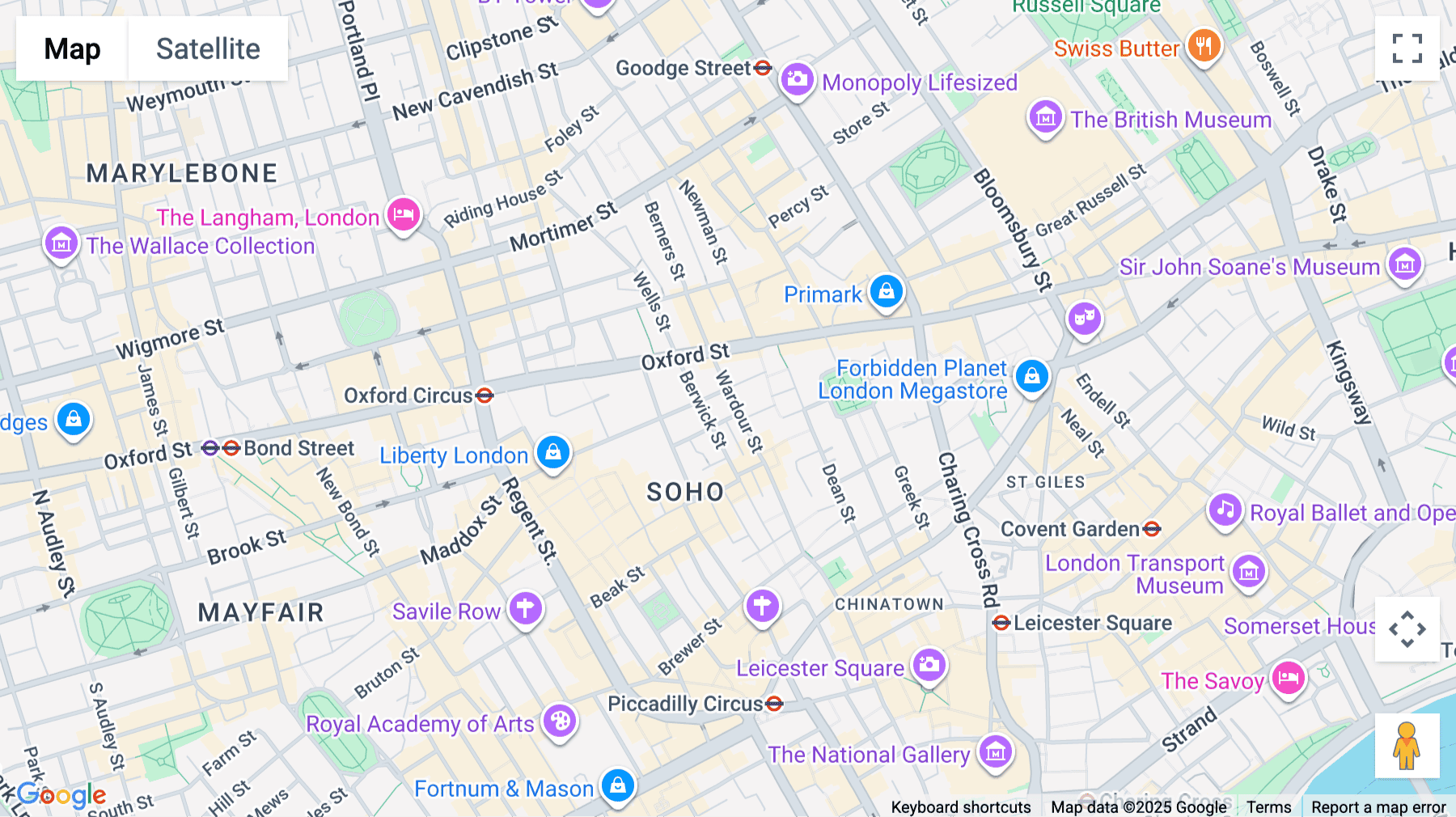 Click for interative map of 175 Wardour Street, Soho, London