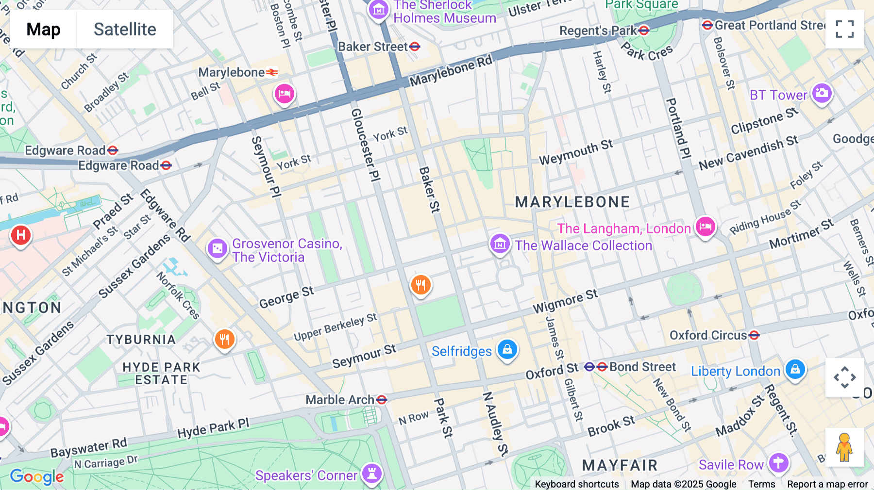 Click for interative map of 27 Baker Street, Marylebone, London, London