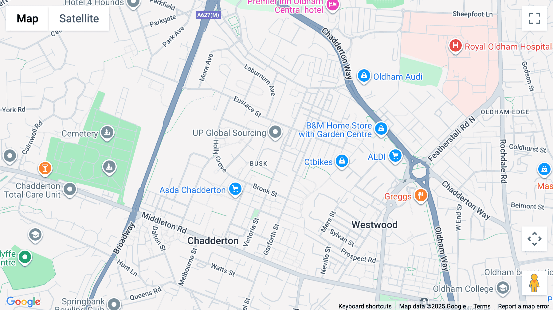Click for interative map of Falcon Business Centre, Victoria Street, Chadderton, Oldham, Chadderton