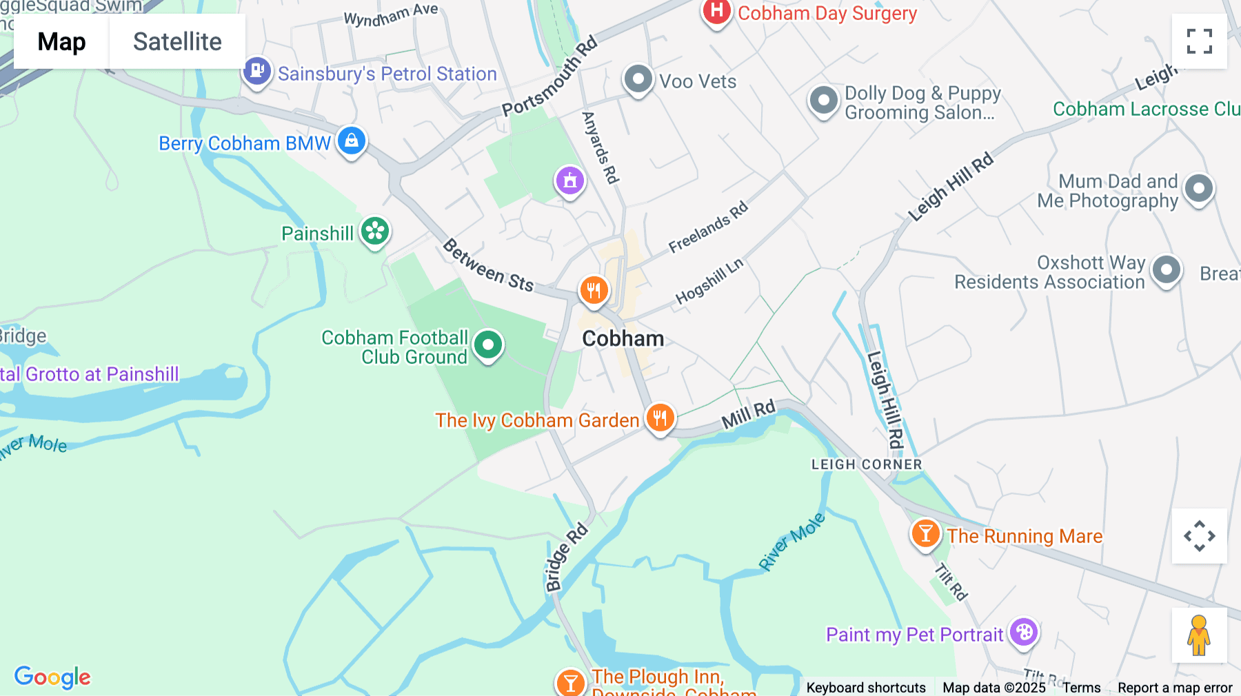 Click for interative map of 8 High Street, Cobham, Surrey, Cobham