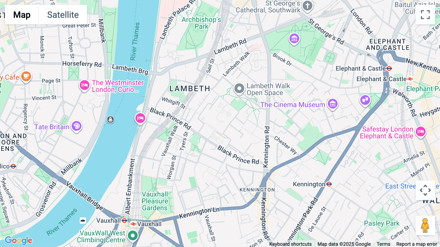 Click for interative map of Black Prince Community Hub, 5 Beaufoy Walk, Lambeth, London