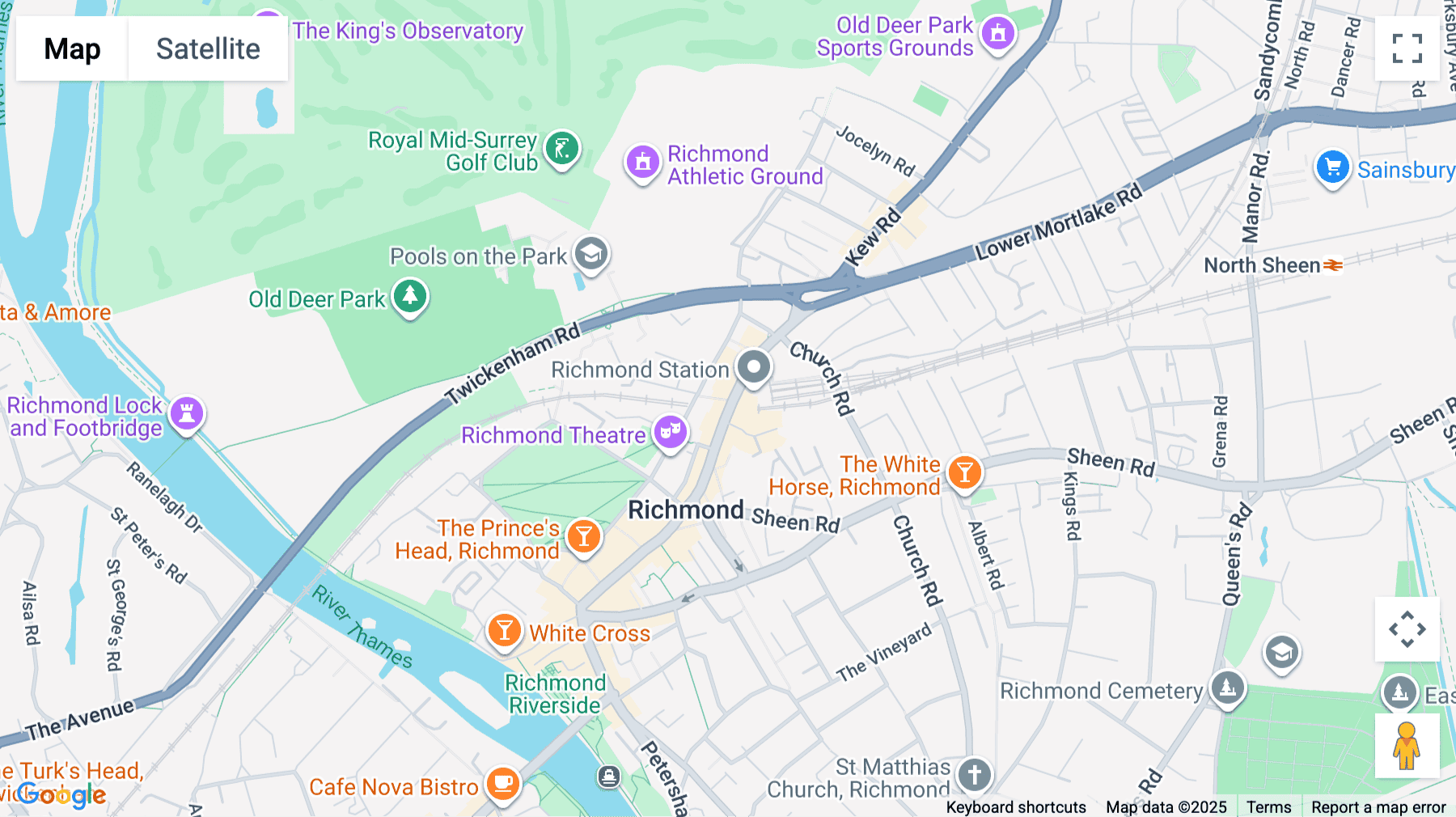 Click for interative map of Oriel House, 26 The Quadrant, Richmond
