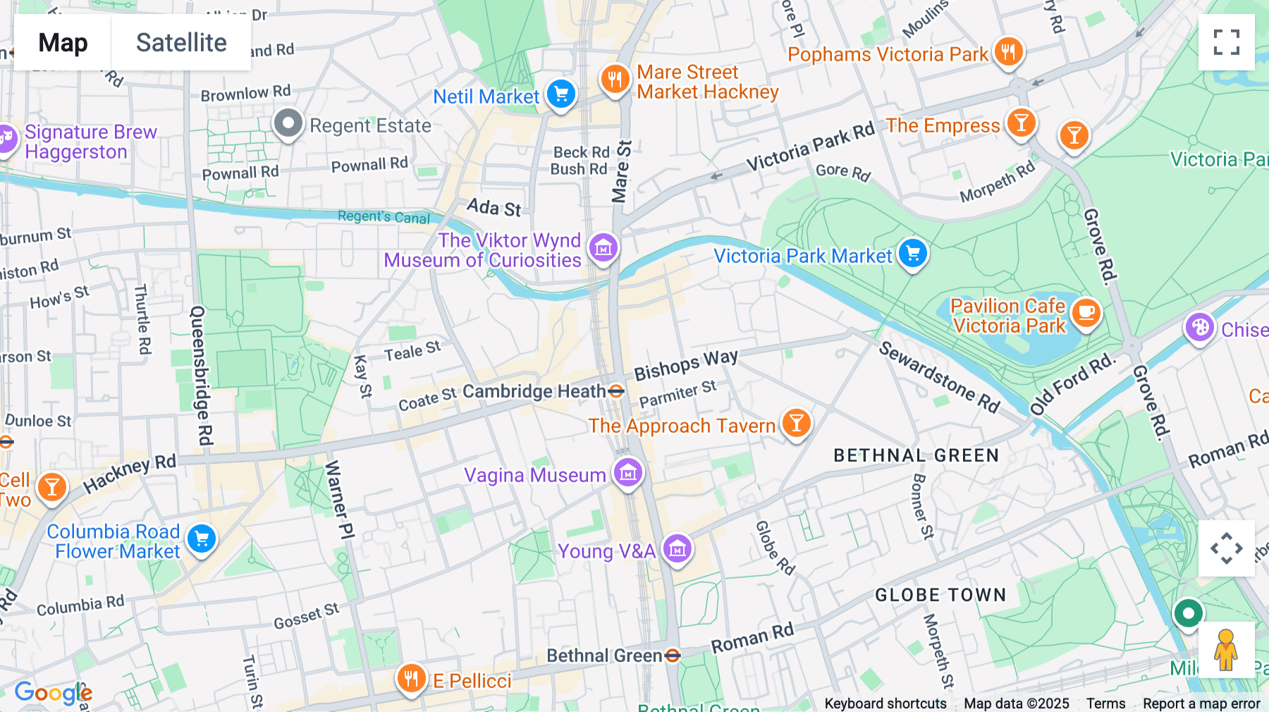 Click for interative map of The Green House, 244-254 Cambridge Heath Road, Bethnal Green, London
