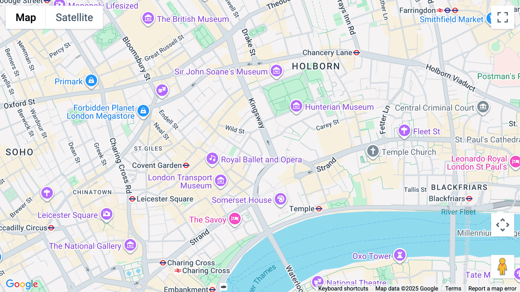 Click for interative map of 8 Kean Street, Fitzrovia, London, London
