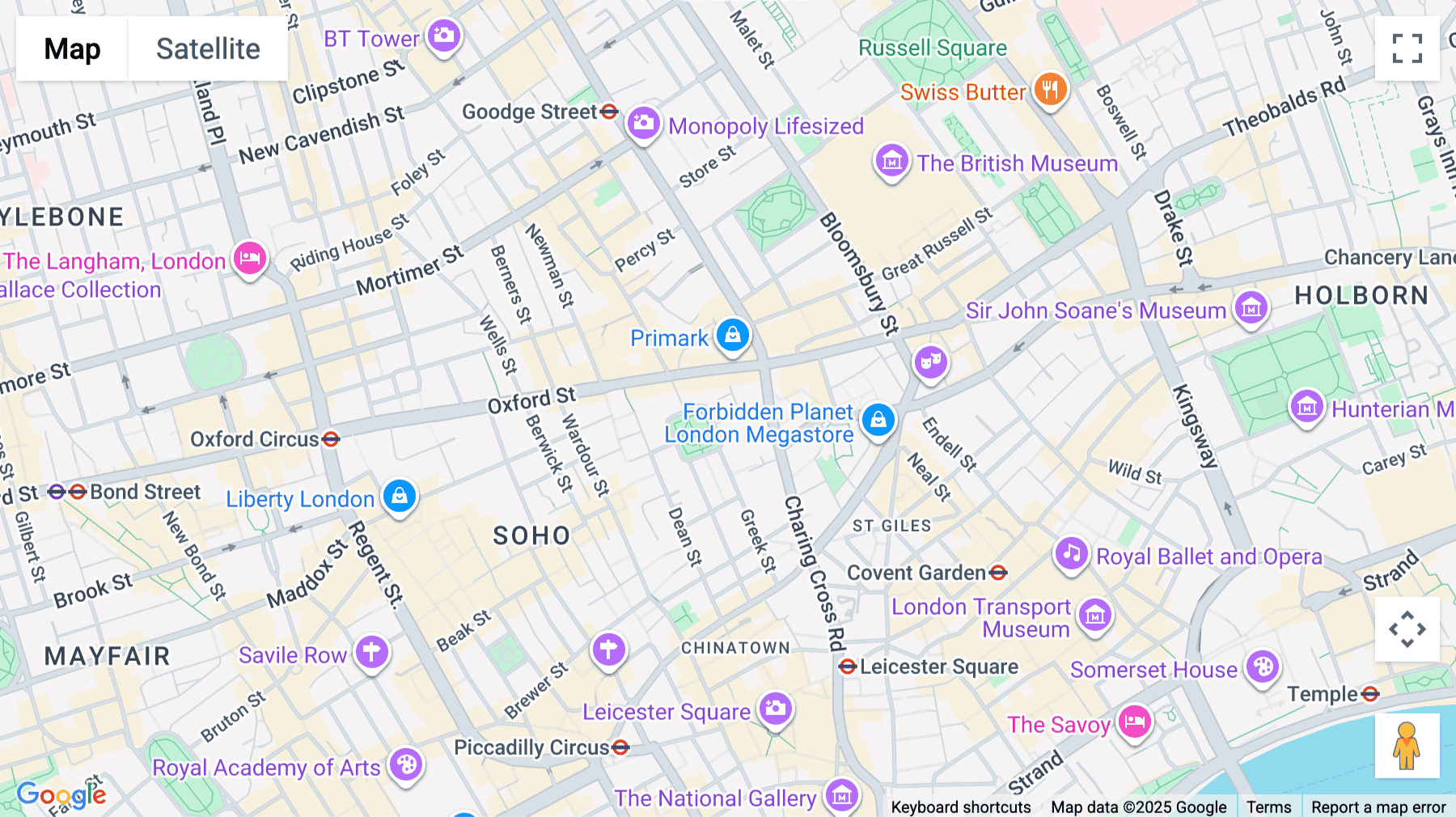 Click for interative map of 21 Soho Square, London, London