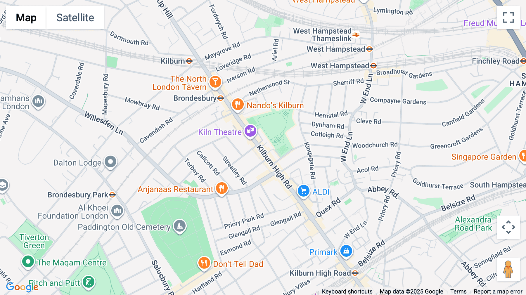 Click for interative map of 244a Kilburn High Road, London, London