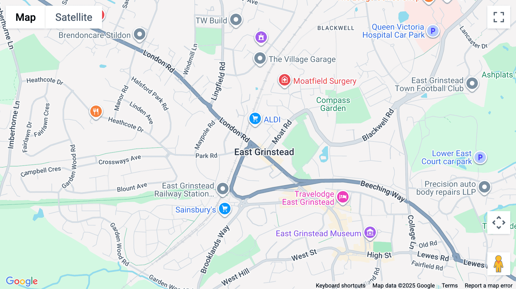 Click for interative map of 201-203 London Road, East Grinstead, West Sussex, East Grinstead