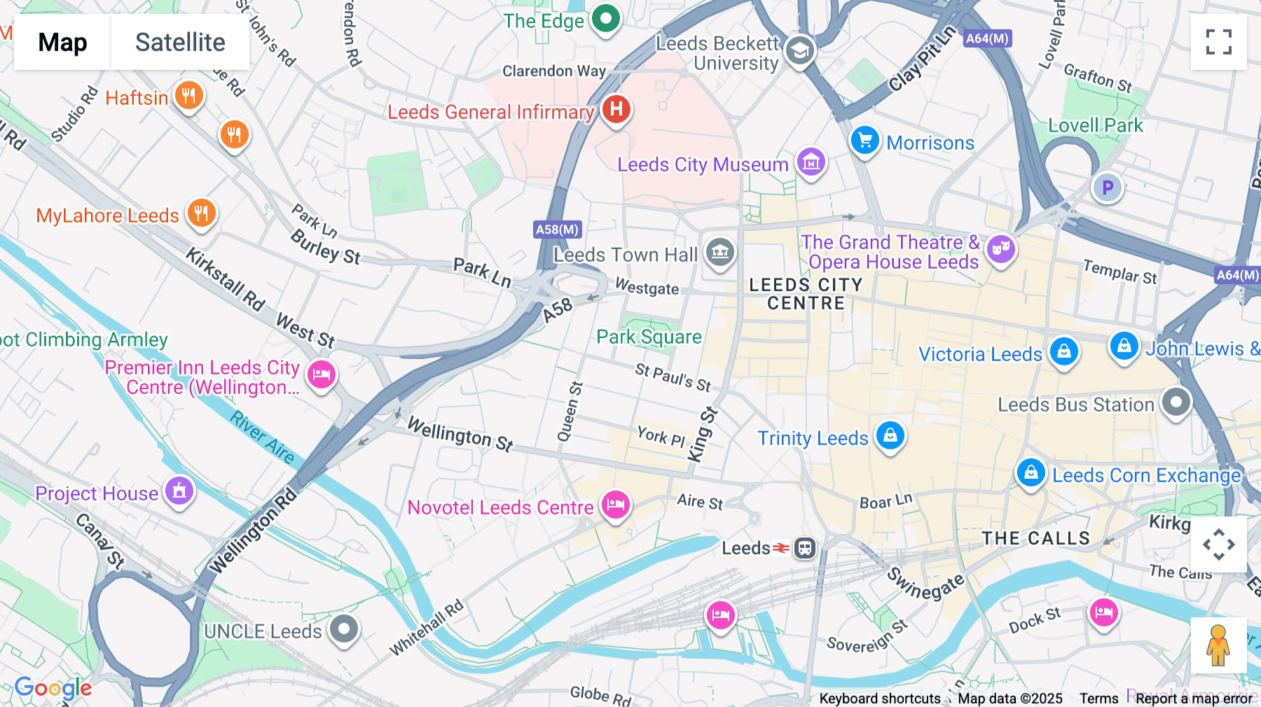 Click for interative map of St. Paul’s House, 23 Park Square South, Leeds, Leeds