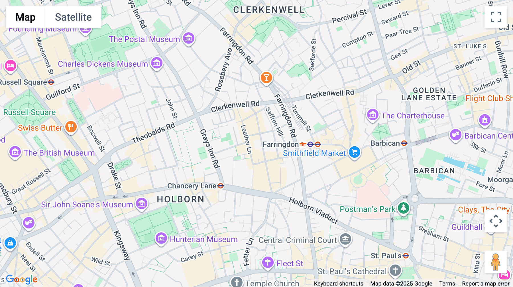 Click for interative map of Johnson Building, 77 Hatton Garden, Clerkenwell, London