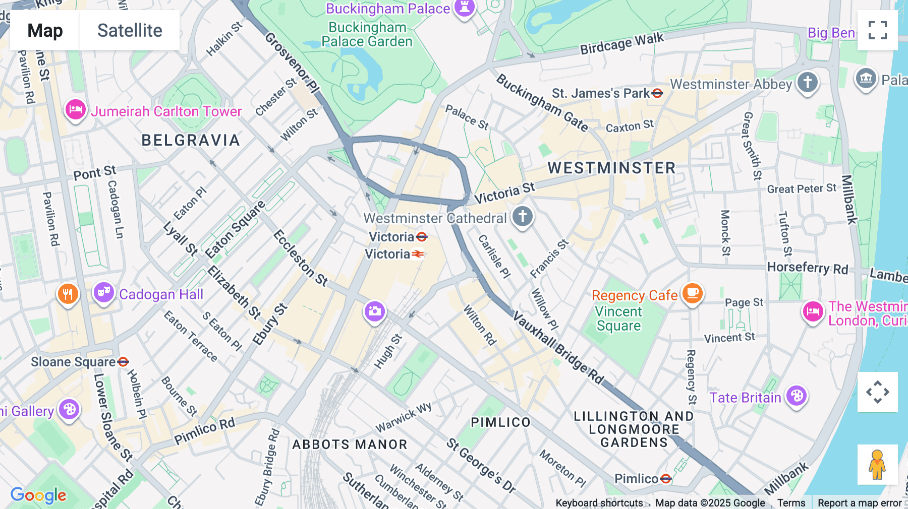 Click for interative map of 25 Wilton Road, Pimlico, London, SW1V 1LW, London