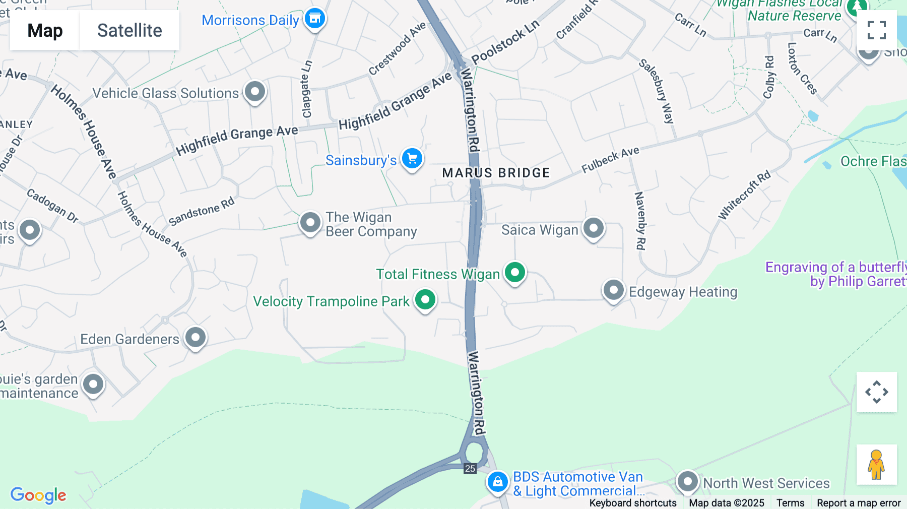Click for interative map of Atlas House, Caxton Close, Wigan, Wigan