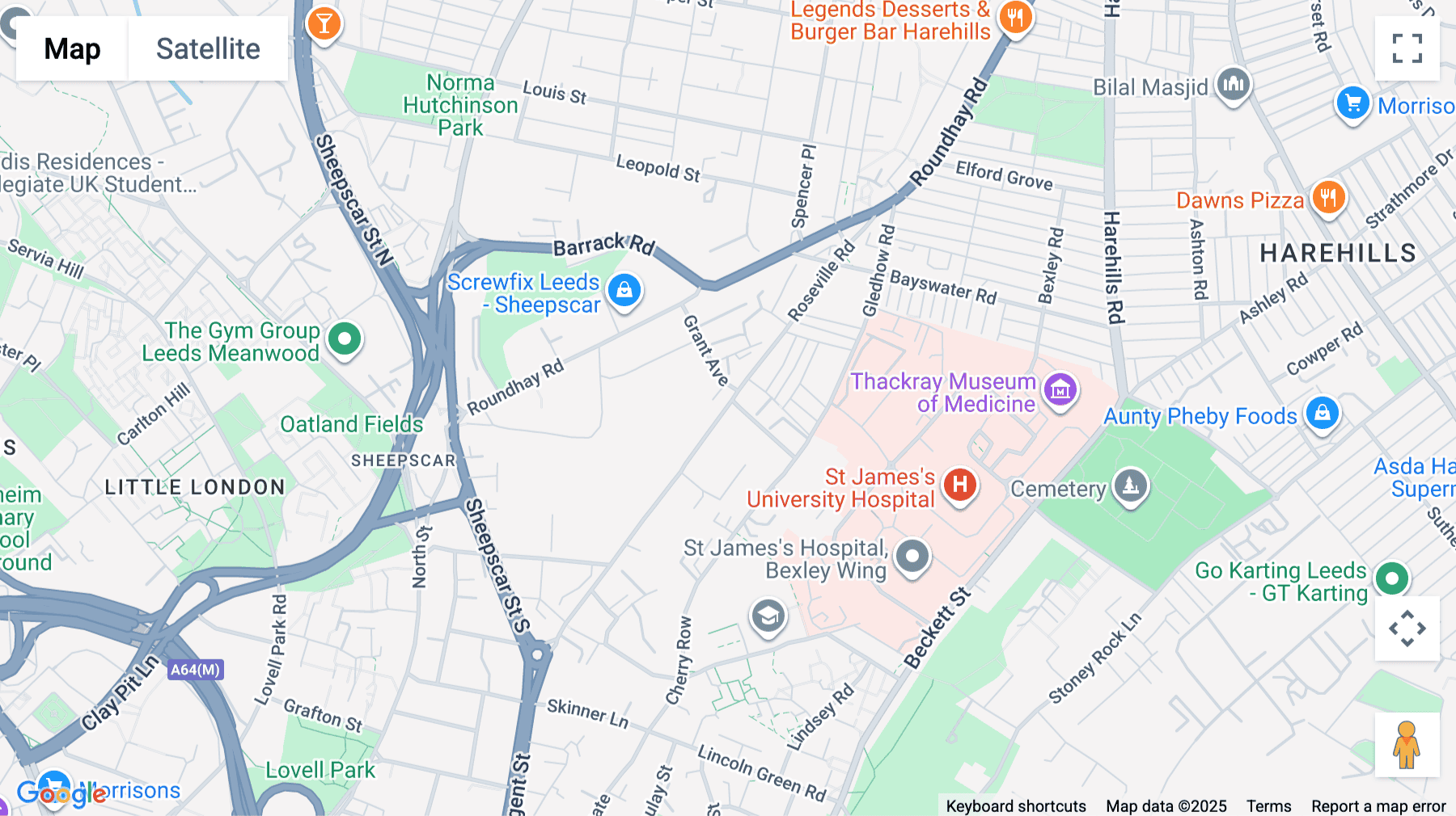 Click for interative map of 83 Roseville, Leeds, LS85DT, Leeds