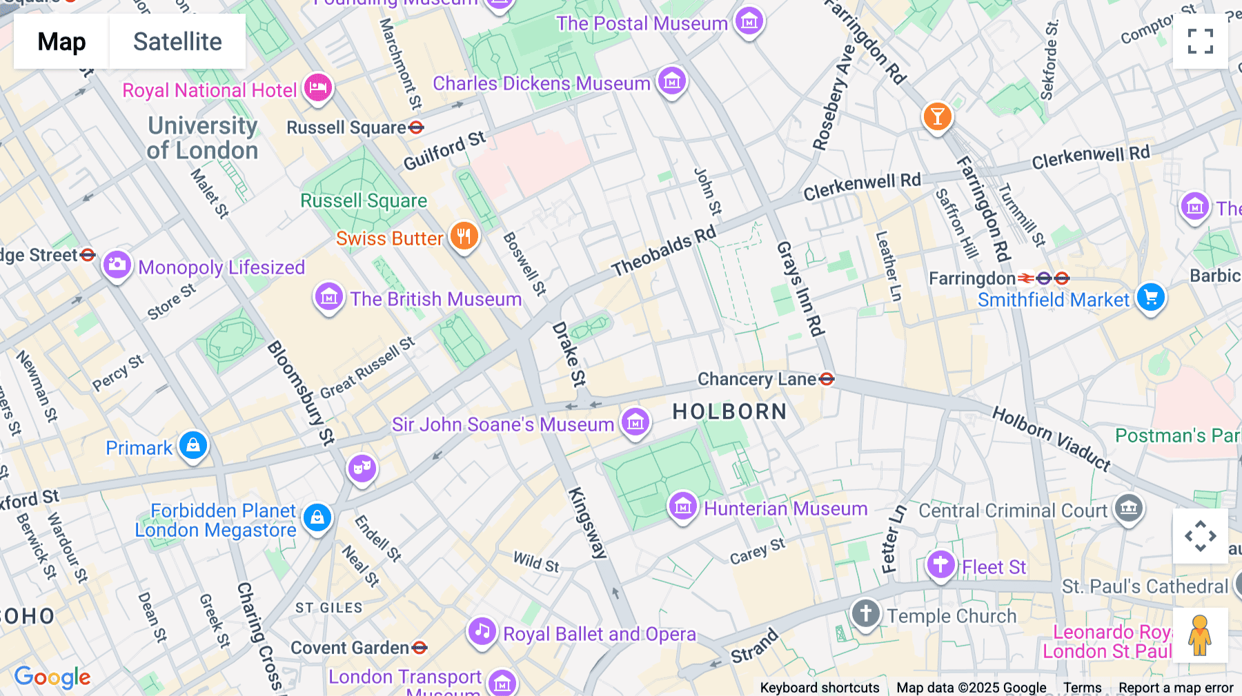 Click for interative map of 45 Eagle Street, Eagle Courtyard, WC1R 4FS, London