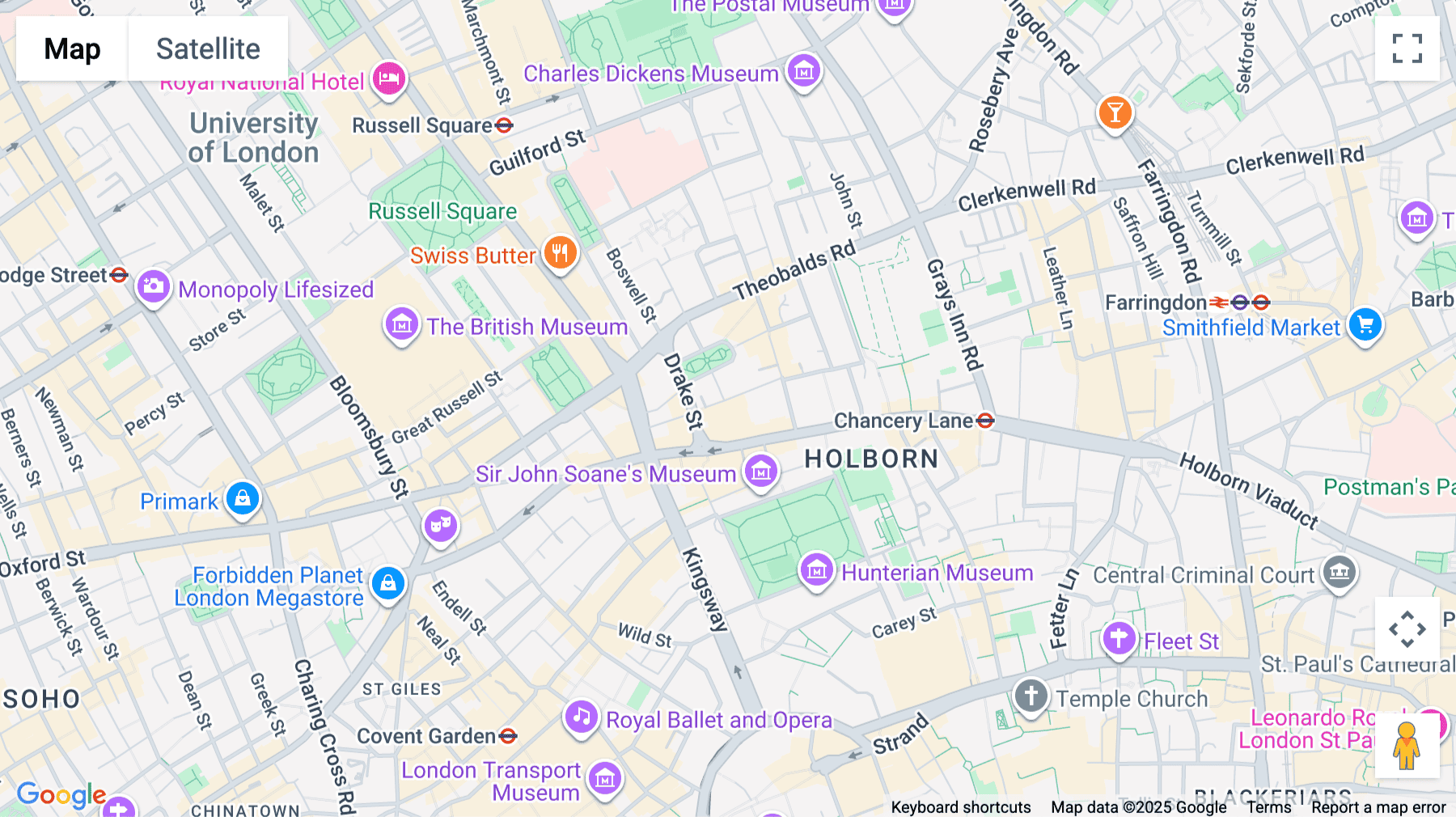 Click for interative map of 90 High Holborn, London