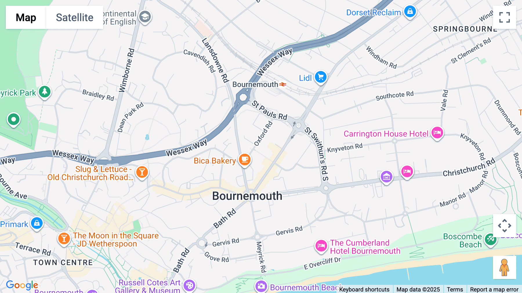 Click for interative map of 13 Oxford Road, Bournemouth, BH8 8HA, Bournemouth