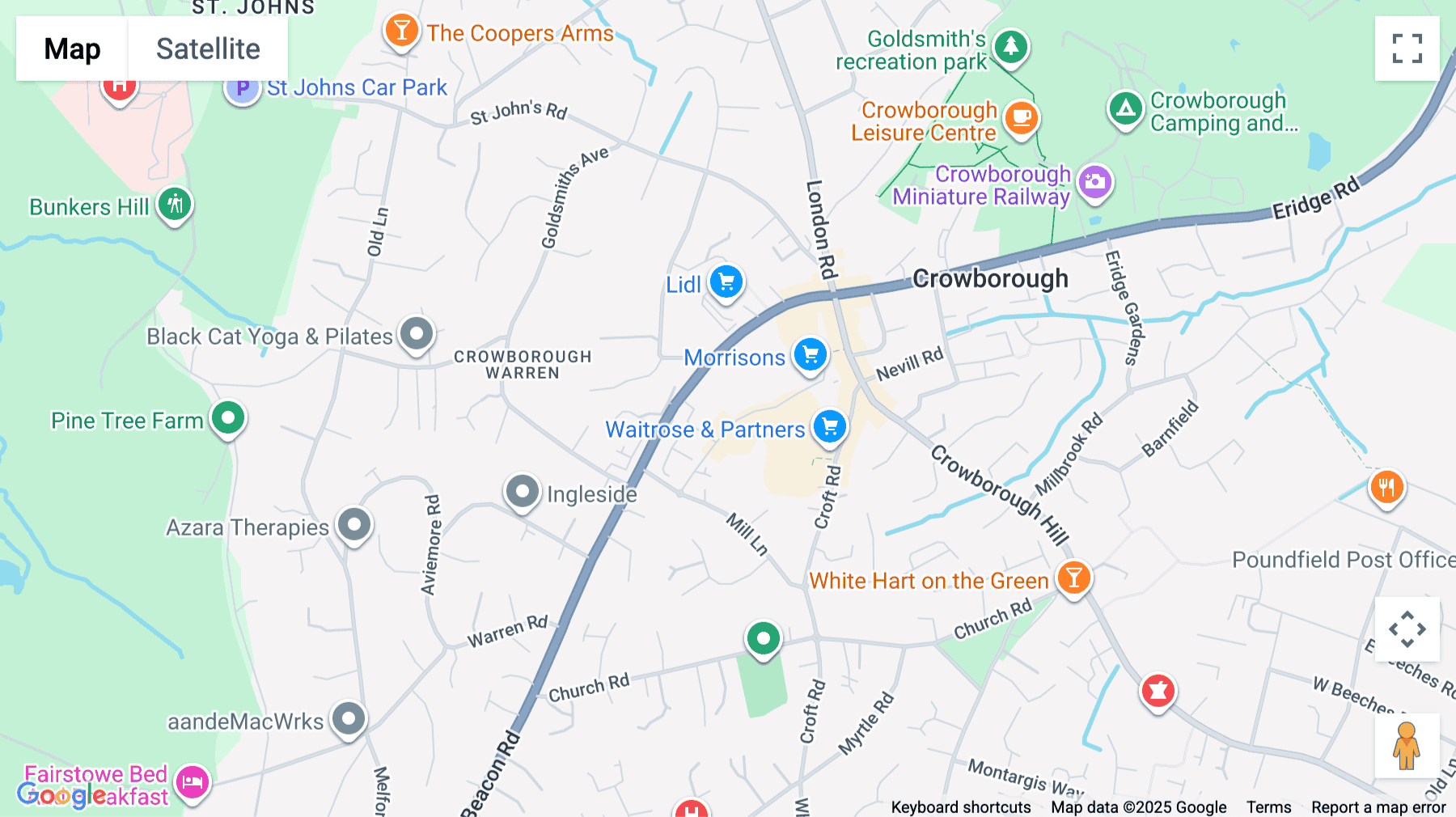 Click for interative map of Pine Grove, Crowborough, TN61DH, Crowborough