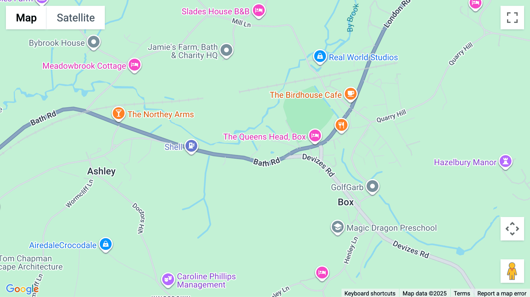 Click for interative map of Box House, Bath Road, Corsham, Corsham
