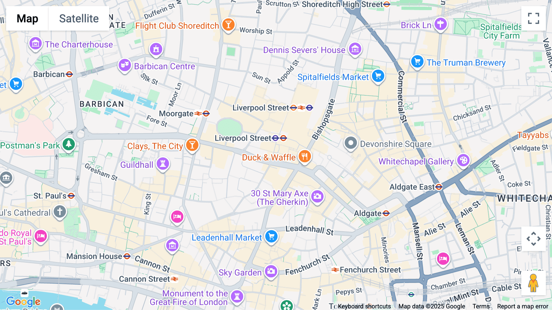 Click for interative map of 100 Bishopsgate, London, EC2M 1GT, London