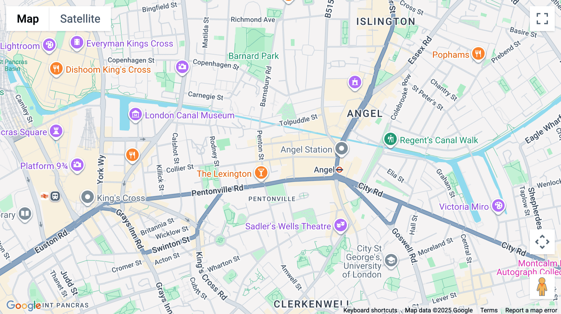 Click for interative map of 70 White Lion Street, London, London