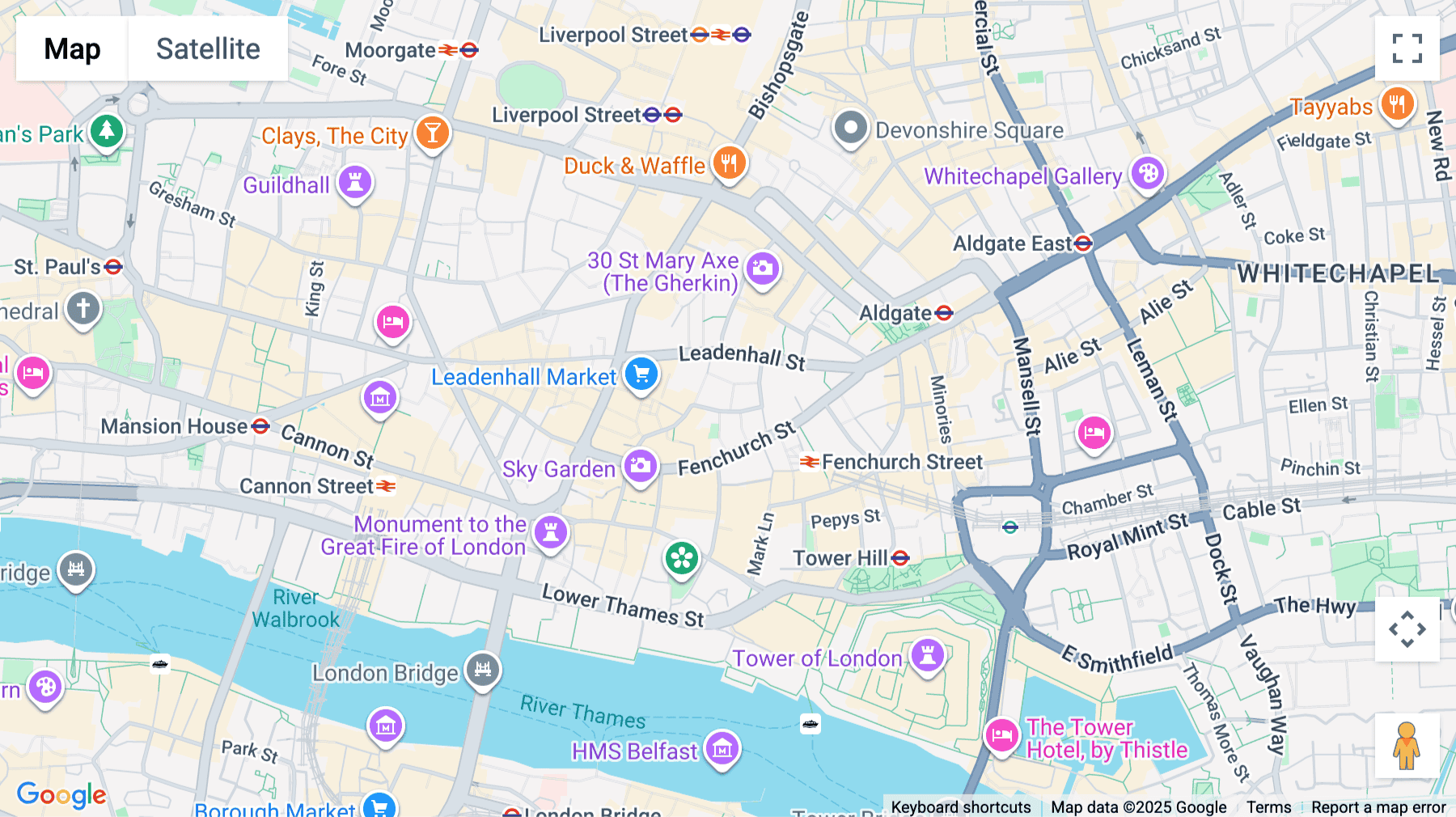 Click for interative map of 10 Fenchurch Avenue, London