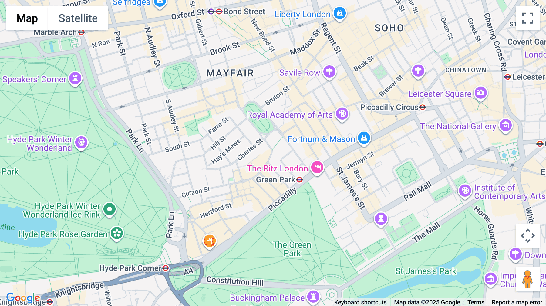 Click for interative map of W1, 65 Curzon St, Mayfair, London
