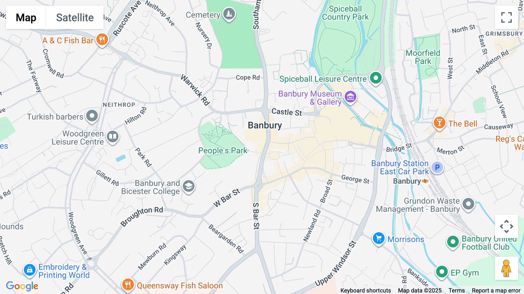 Click for interative map of Guardian House, 7 North Bar Street, Banbury