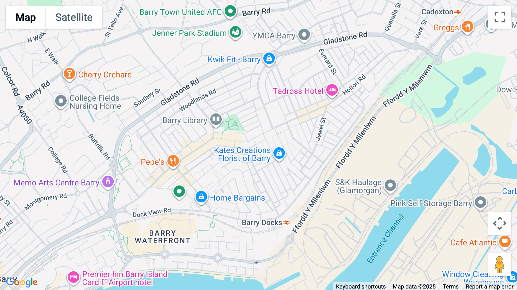 Click for interative map of 1-3 St Mary's Avenue, BarryL, Barry
